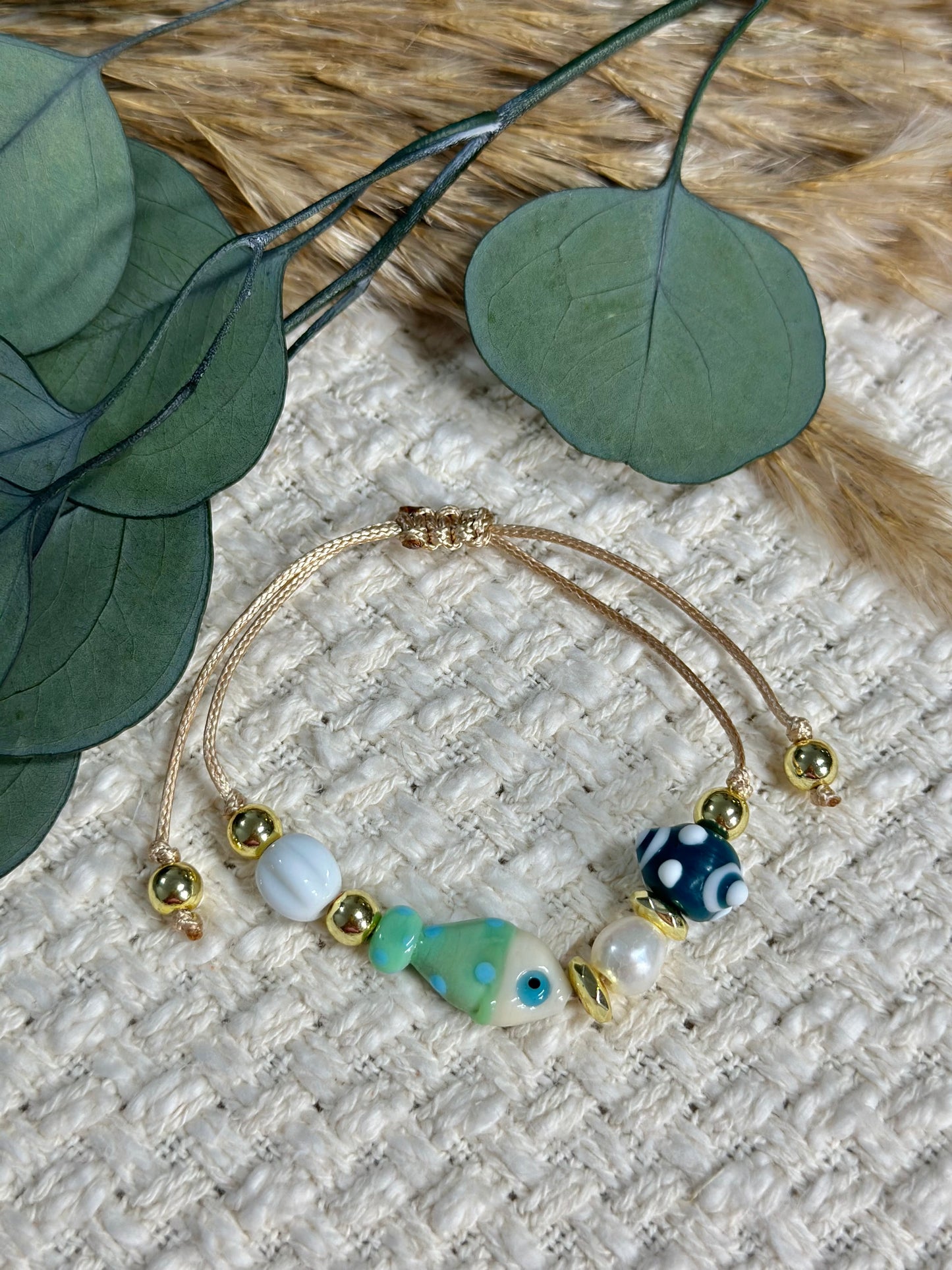 Bumpy Bead fish bracelet
