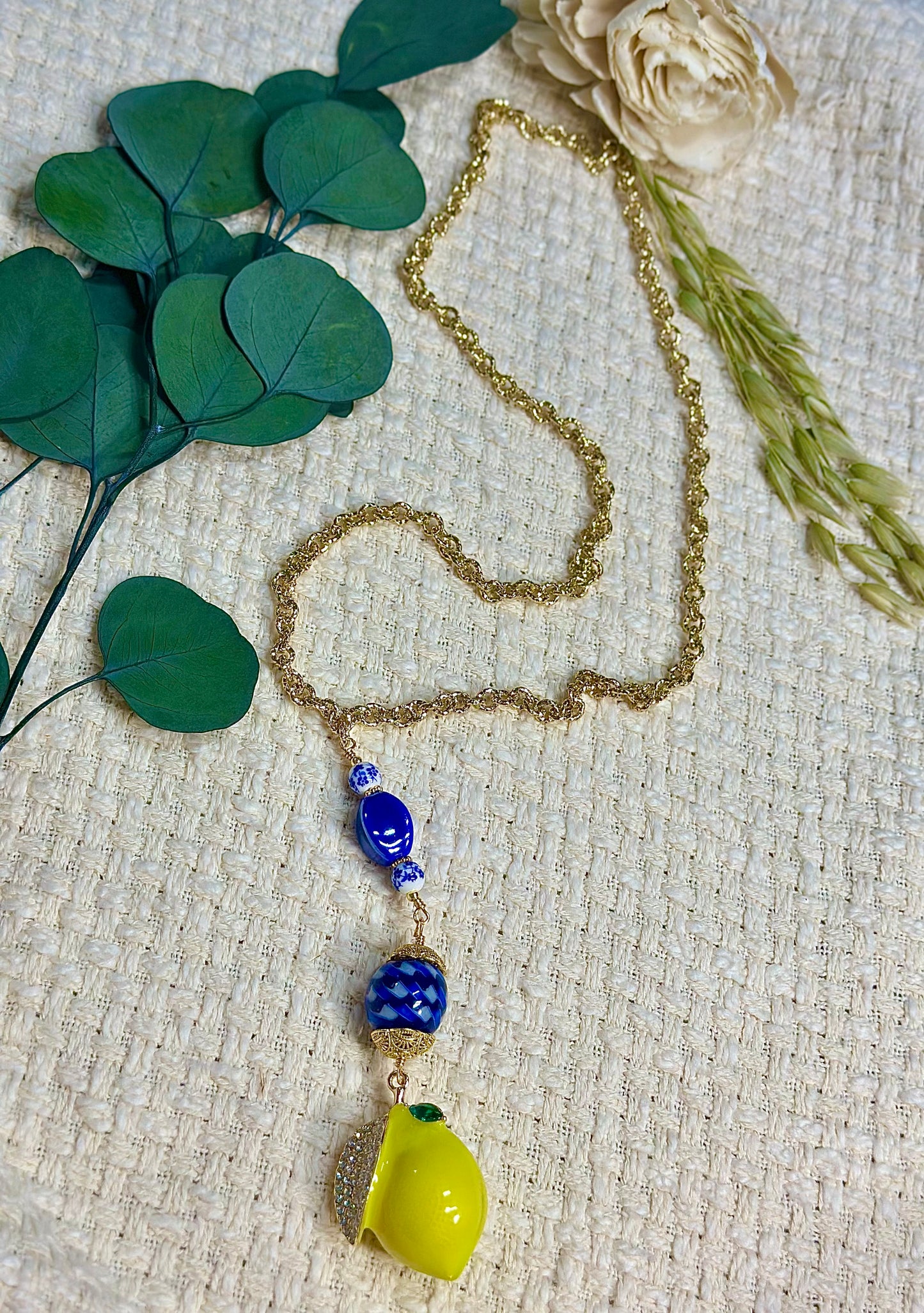 Santorini #2 lemon necklace (Restock)