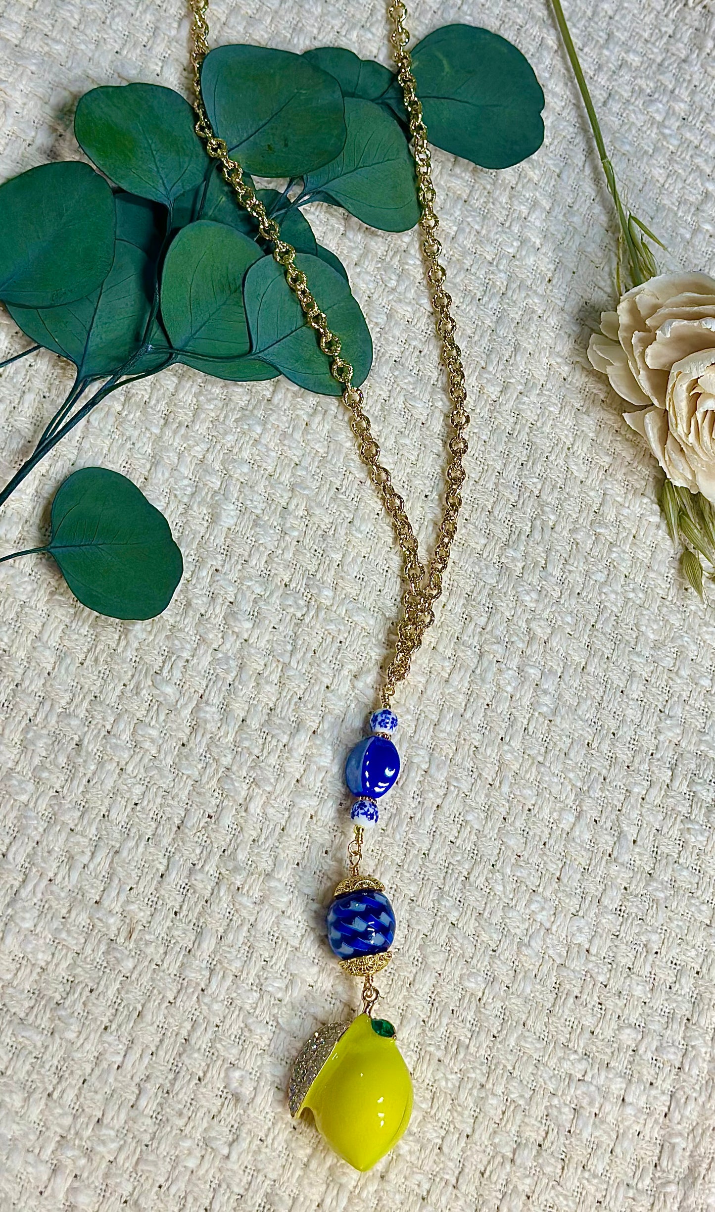Santorini #2 lemon necklace (Restock)