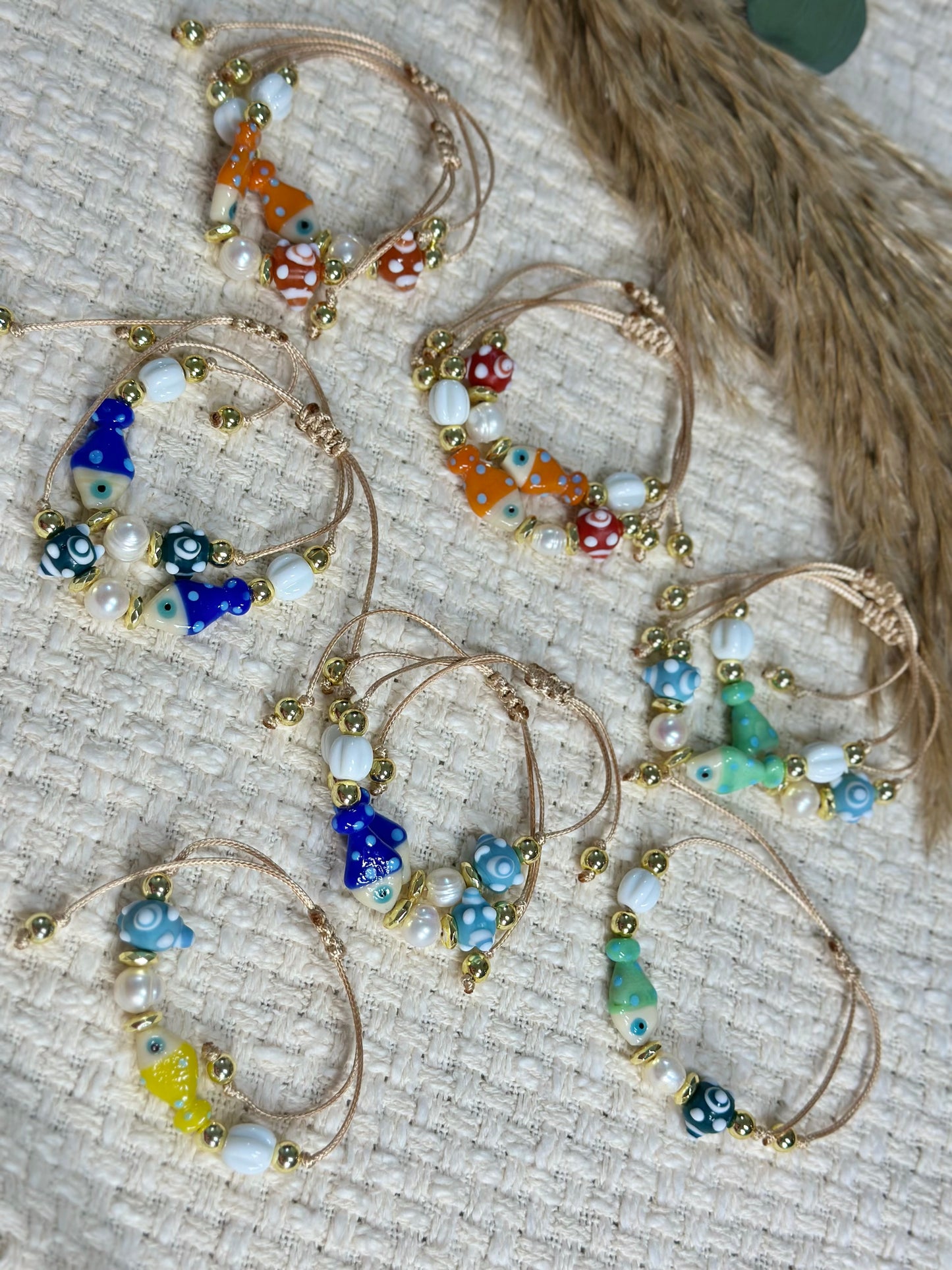 Bumpy Bead fish bracelet