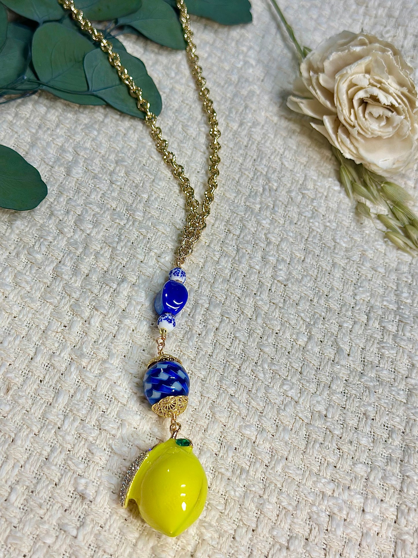 Santorini #2 lemon necklace (Restock)