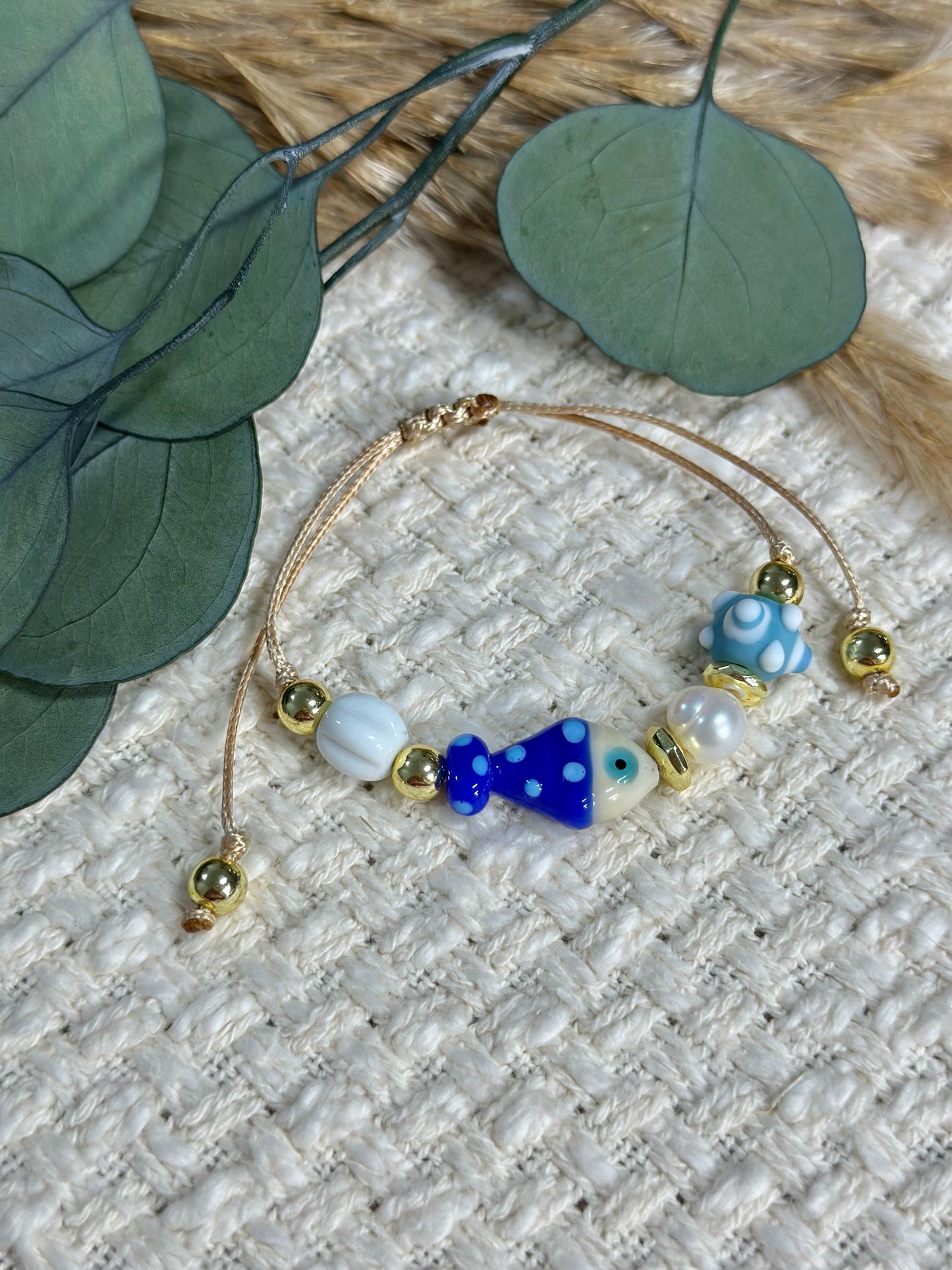 Bumpy Bead fish bracelet