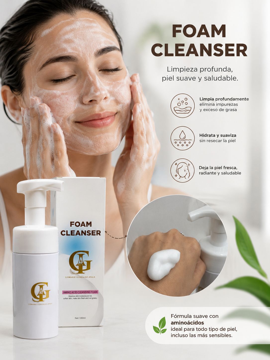 Foam Cleanser – Amino Acid Cleansing Foam ✨🫧🤍