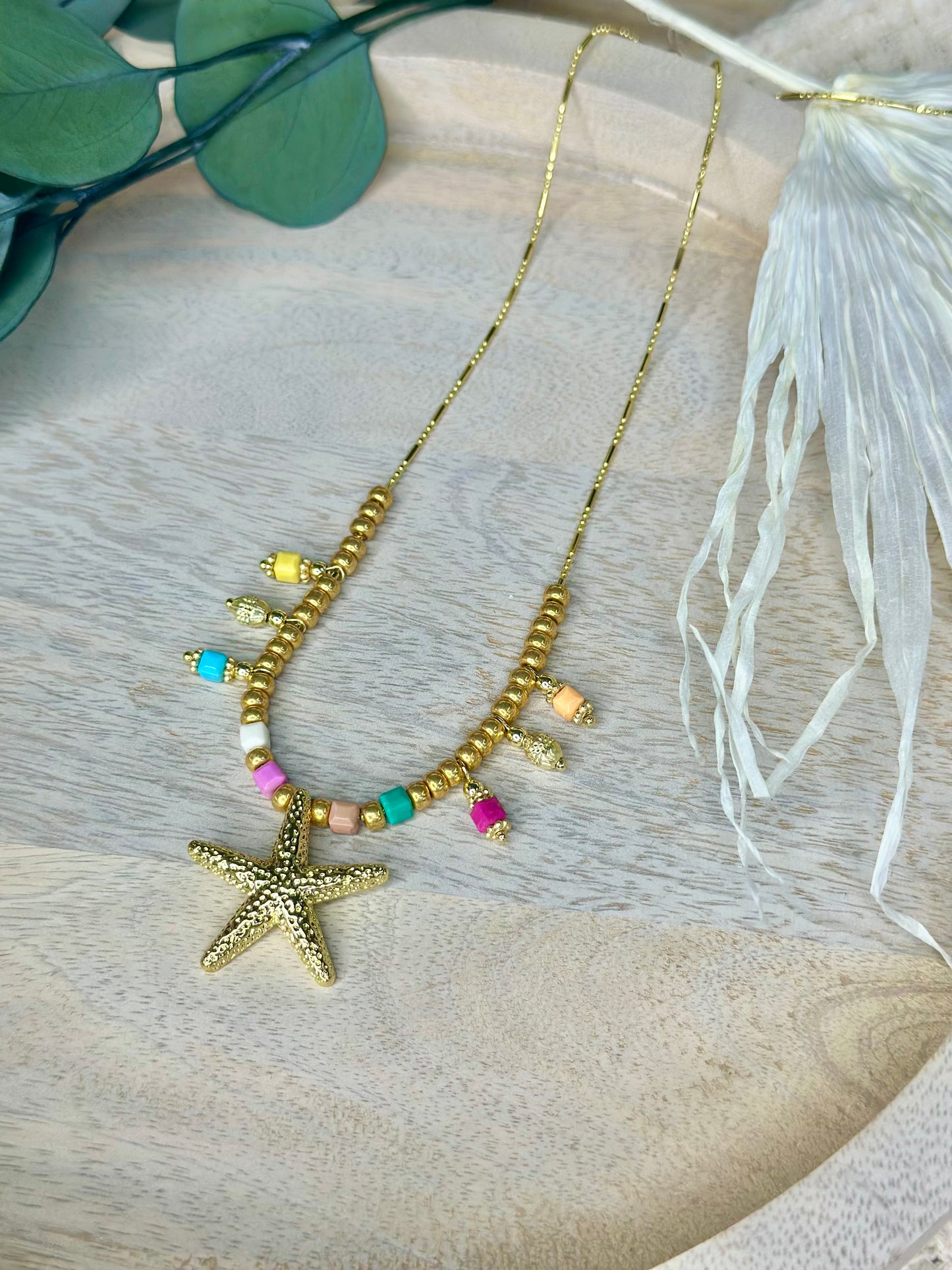 Starfish cocktail necklace