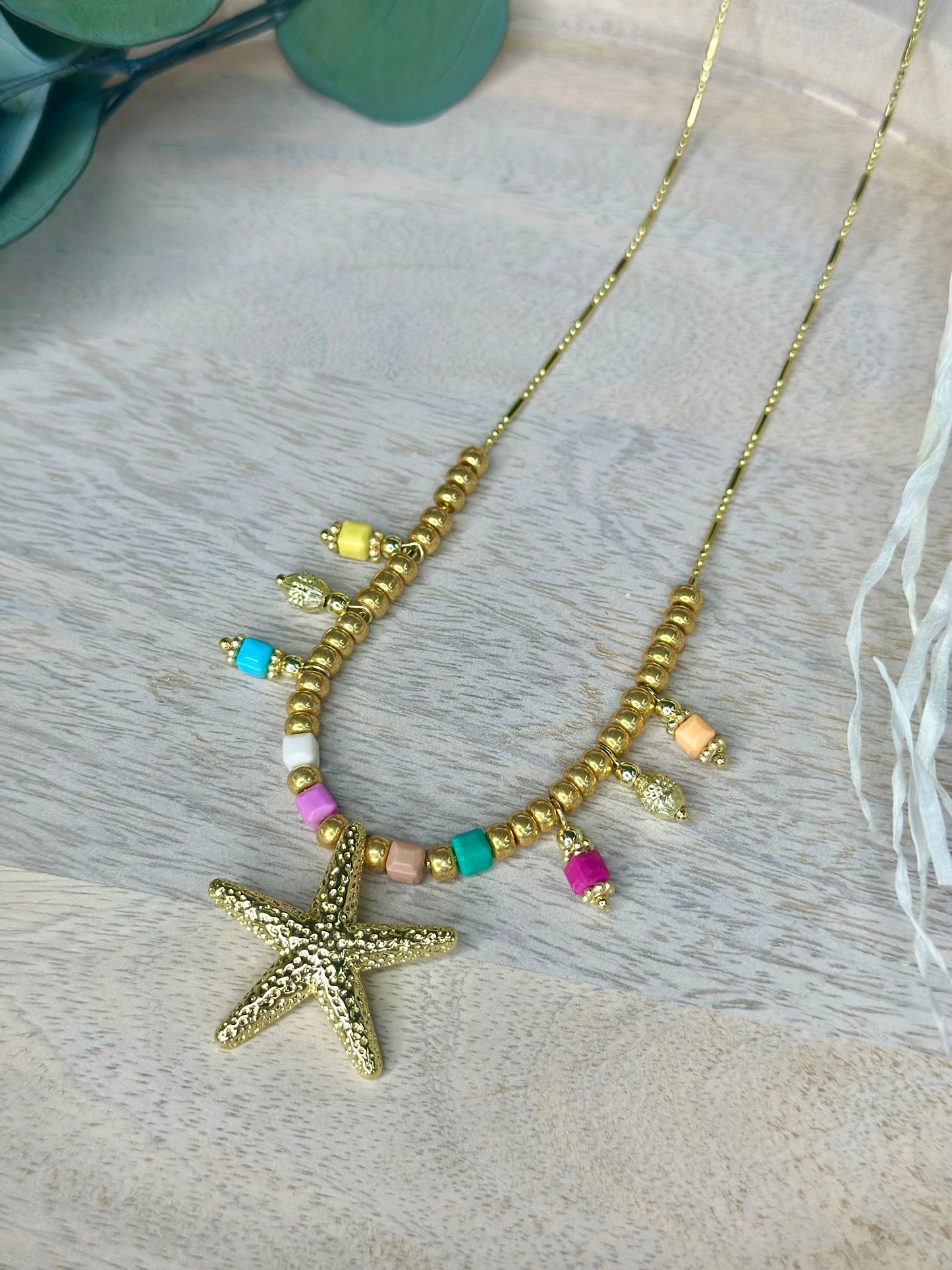 Starfish cocktail necklace