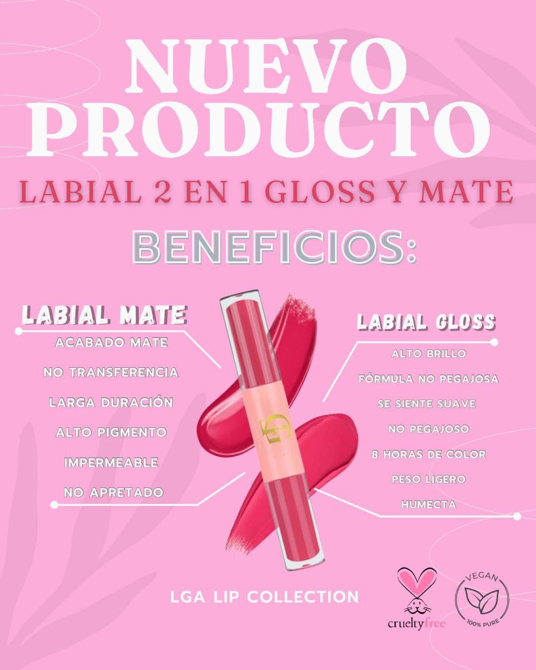 ✨ Labial 2 en 1 Gloss + Matte💋