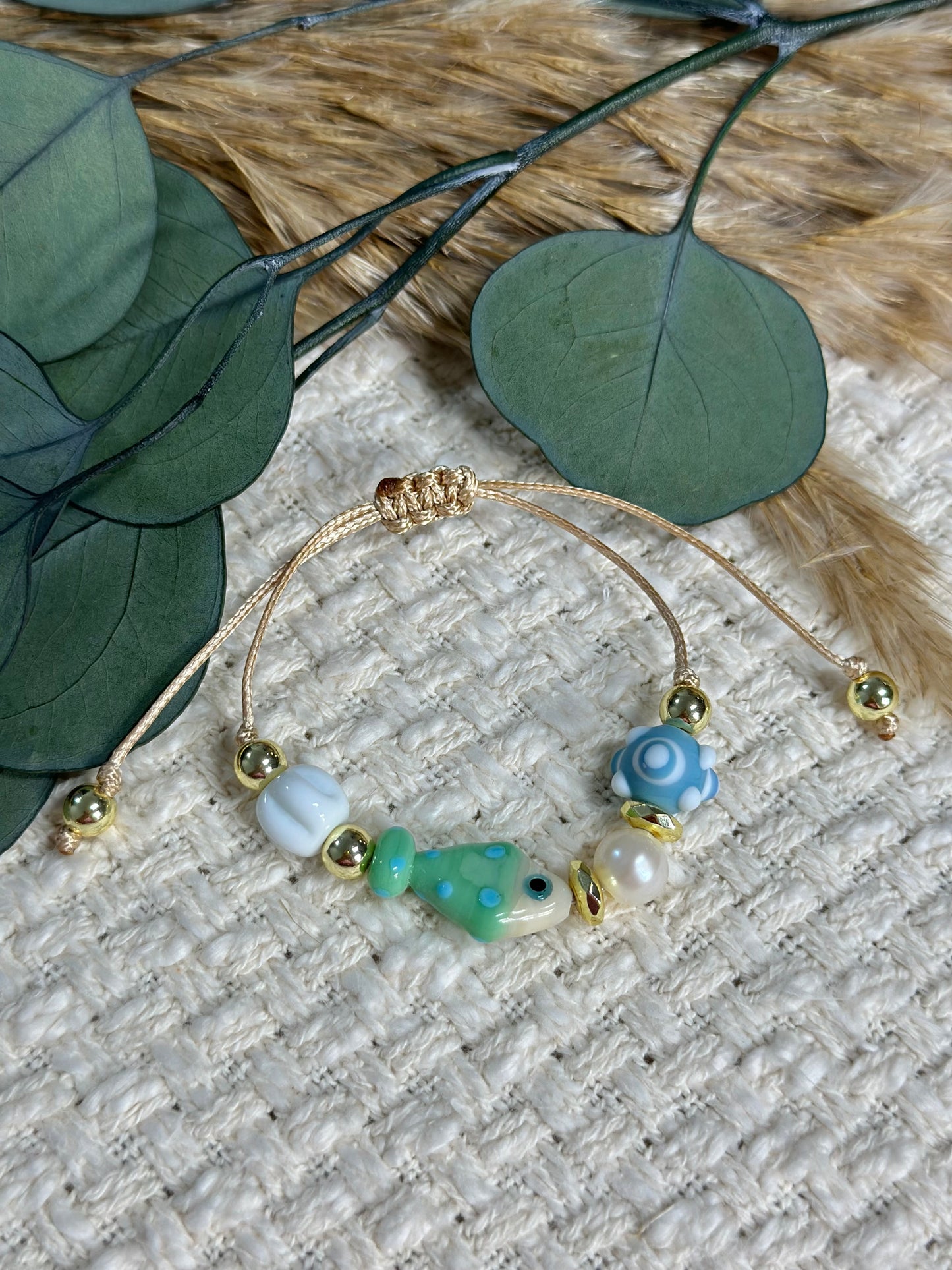 Bumpy Bead fish bracelet