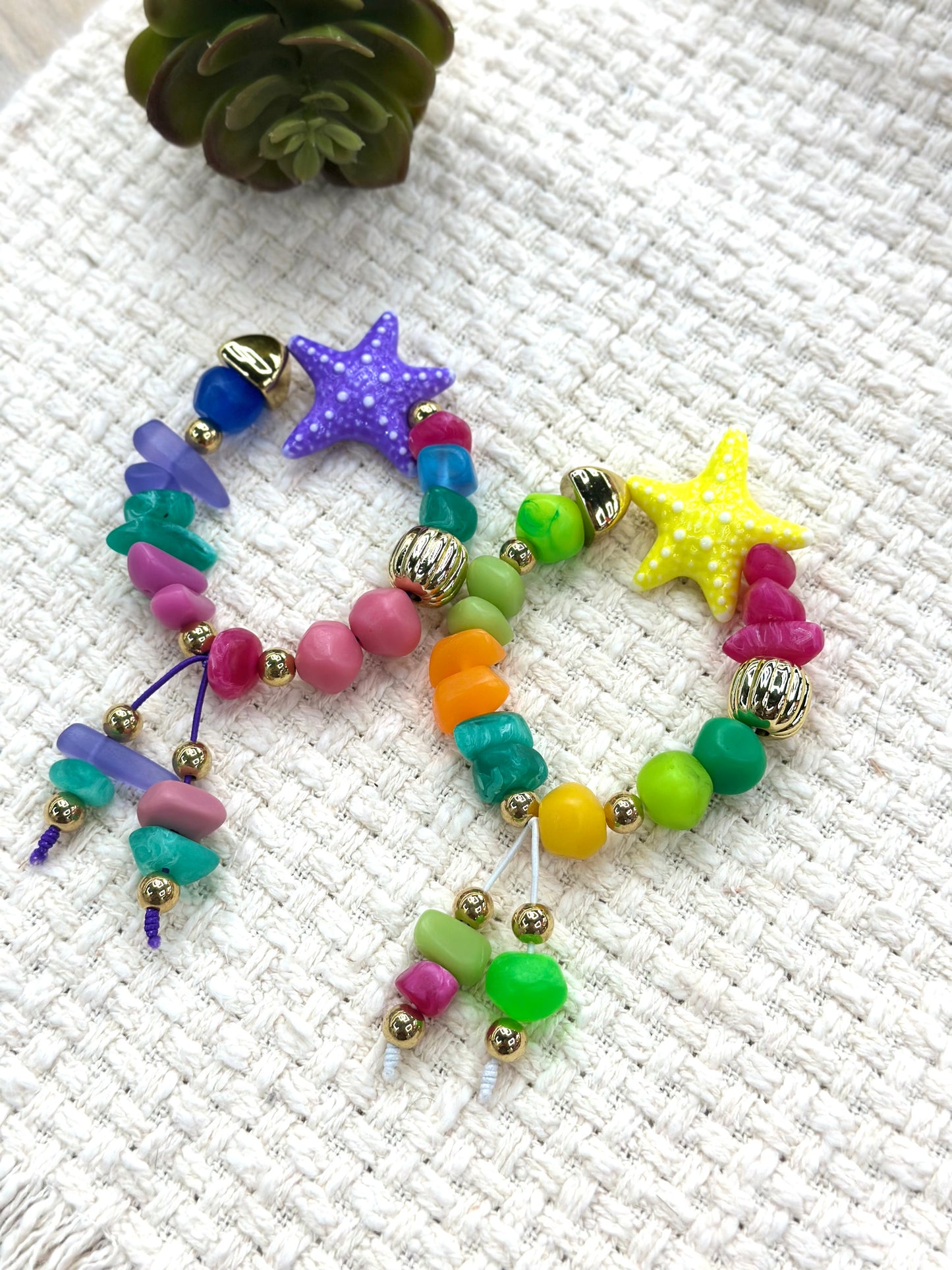 Candy starfish bracelet (strechy)