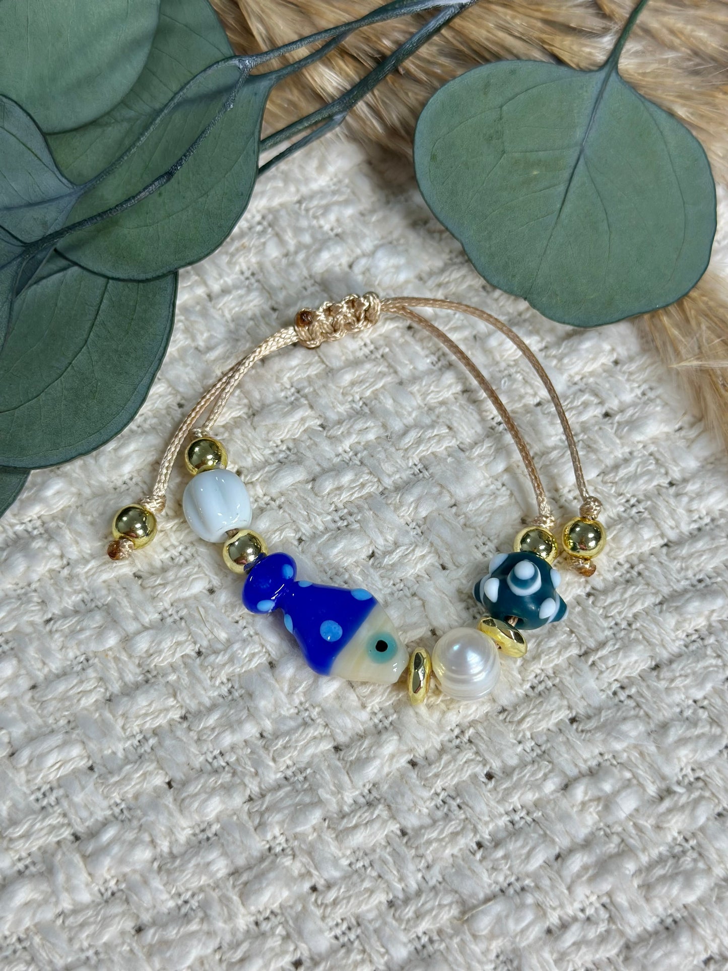 Bumpy Bead fish bracelet