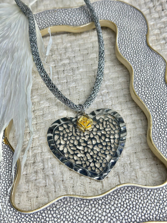 Silver heart necklace