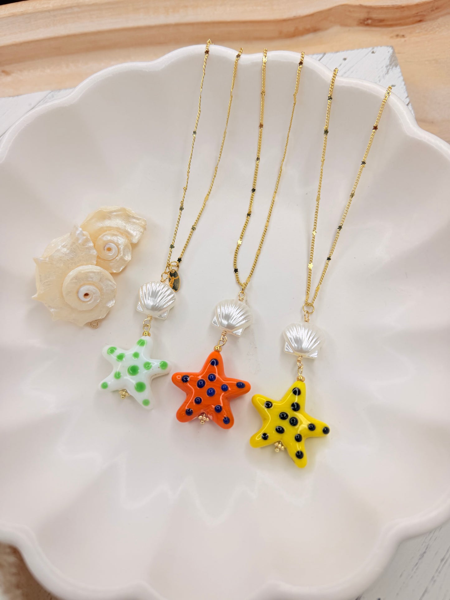 Sea pearl star necklace