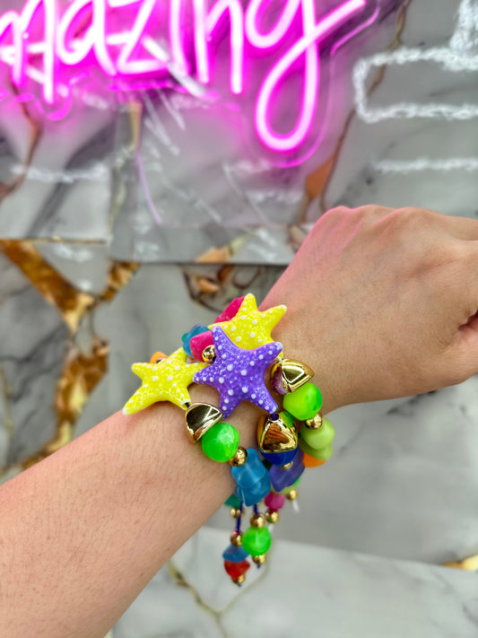 Candy starfish bracelet (strechy)