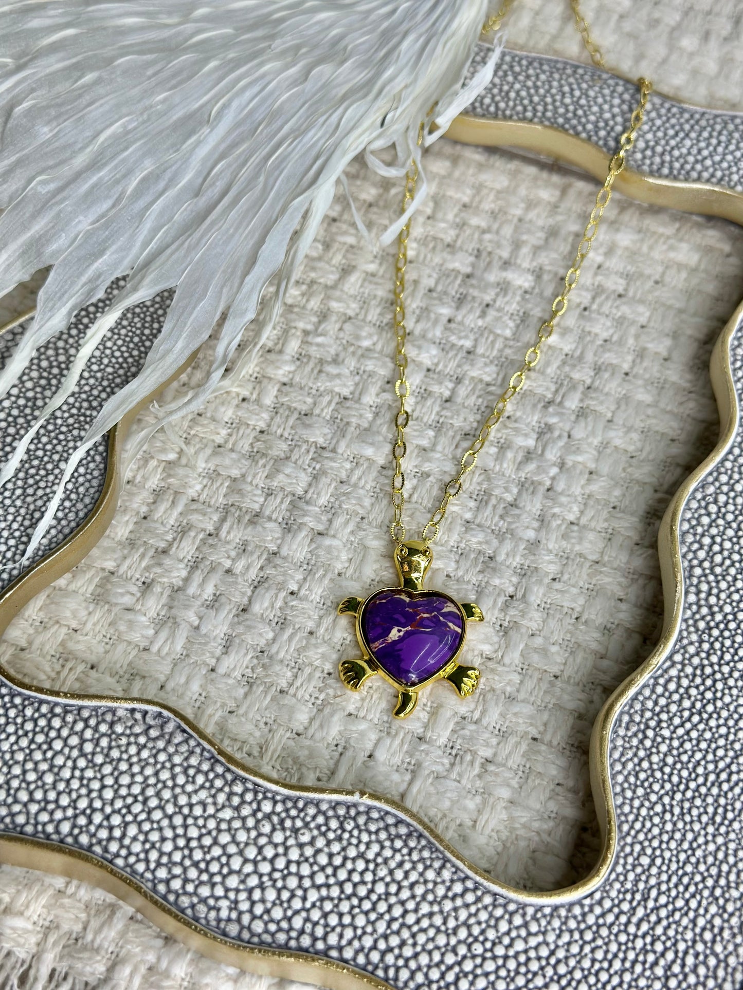 Turtle heart necklace