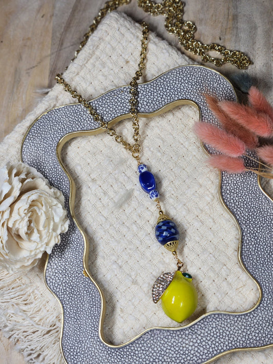 Santorini #2 lemon necklace (Restock)