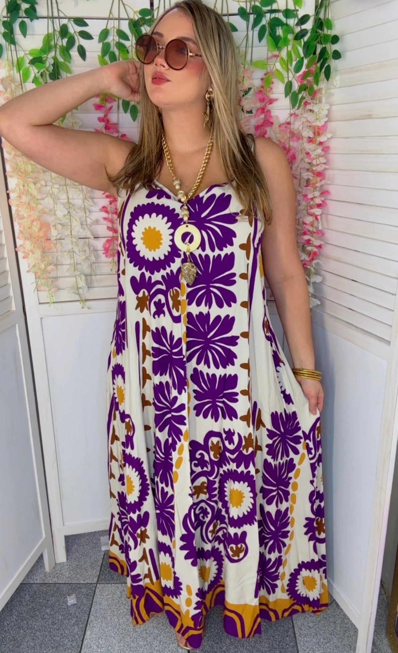 Romanée Purple Maxi Dress