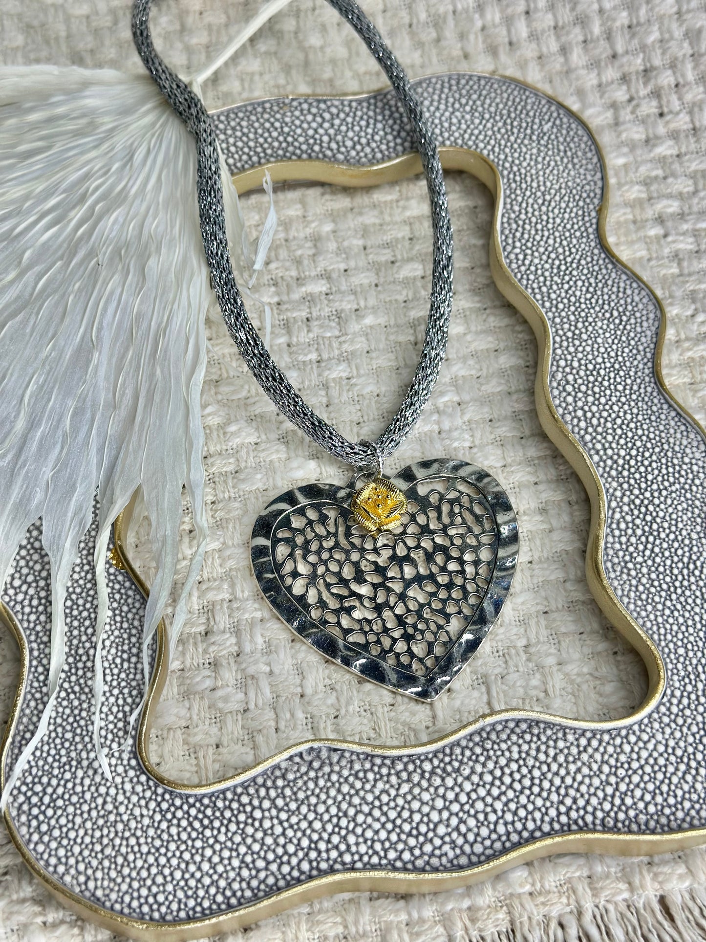 Silver heart necklace