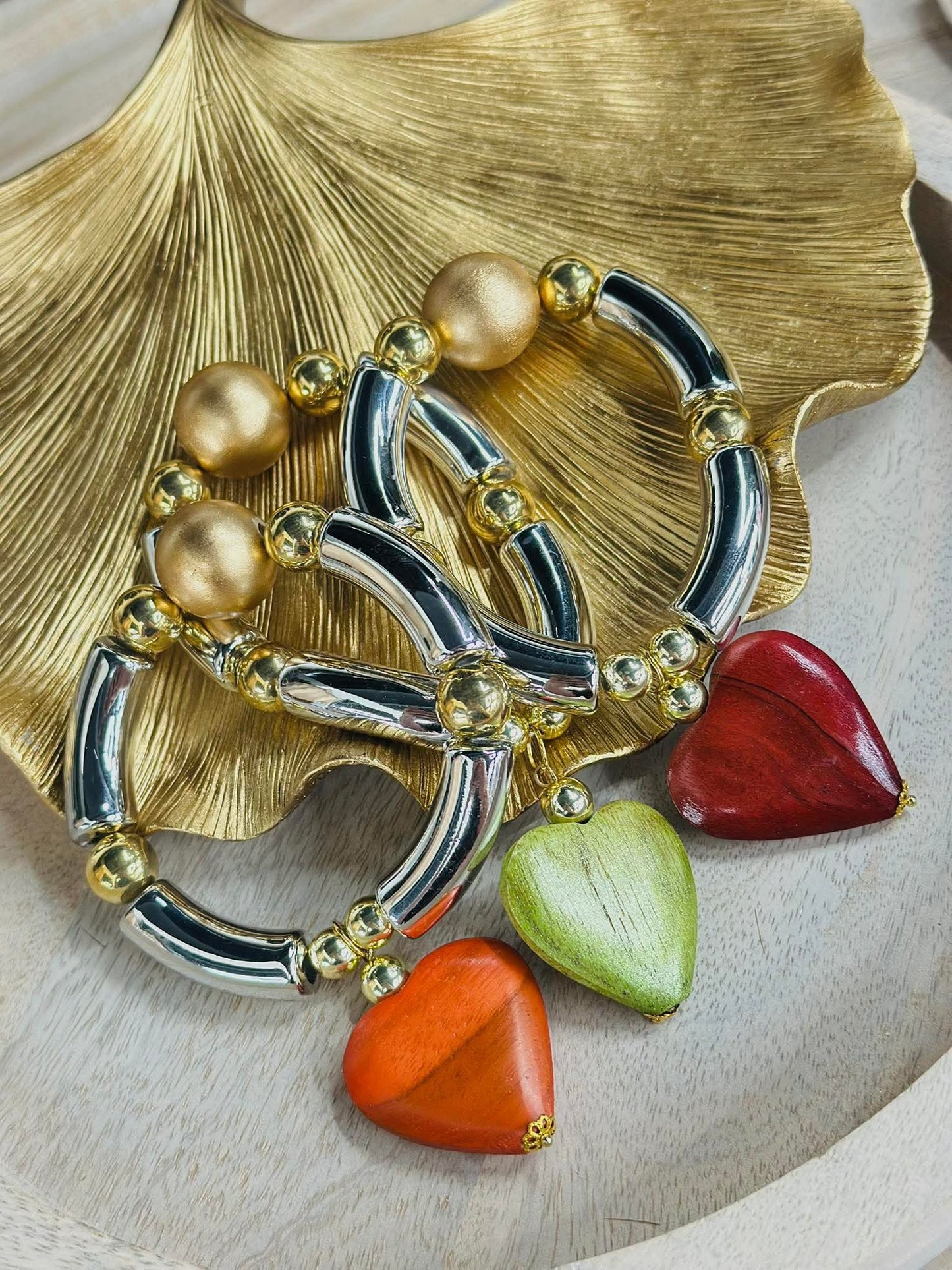 Tube & heart bracelet
