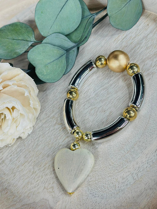 Tube & heart bracelet