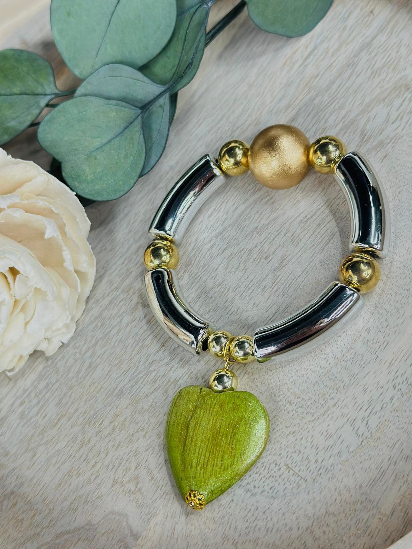 Tube & heart bracelet