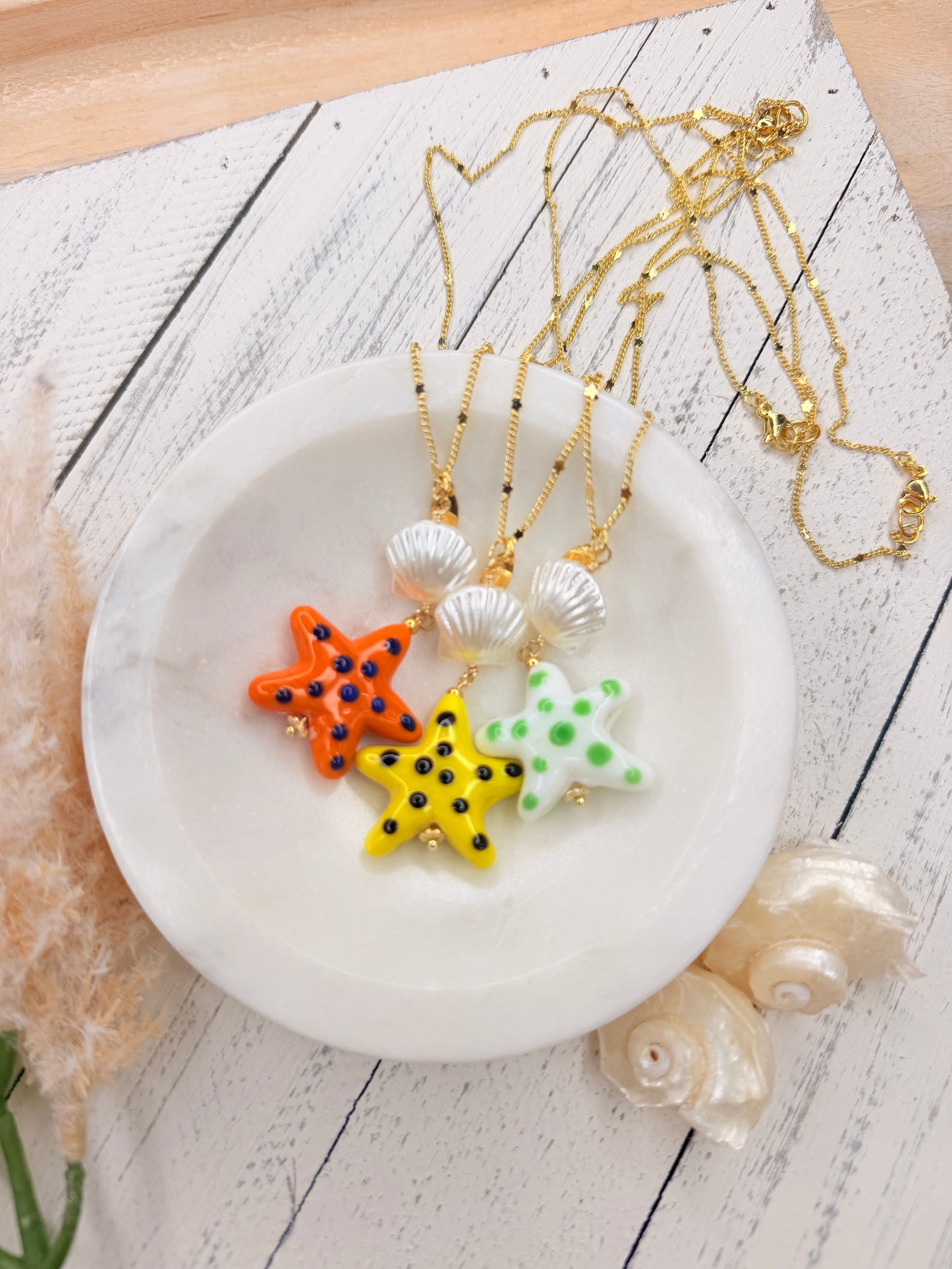 Sea pearl star necklace