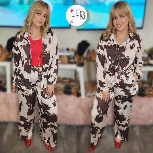 Cow Satin Set