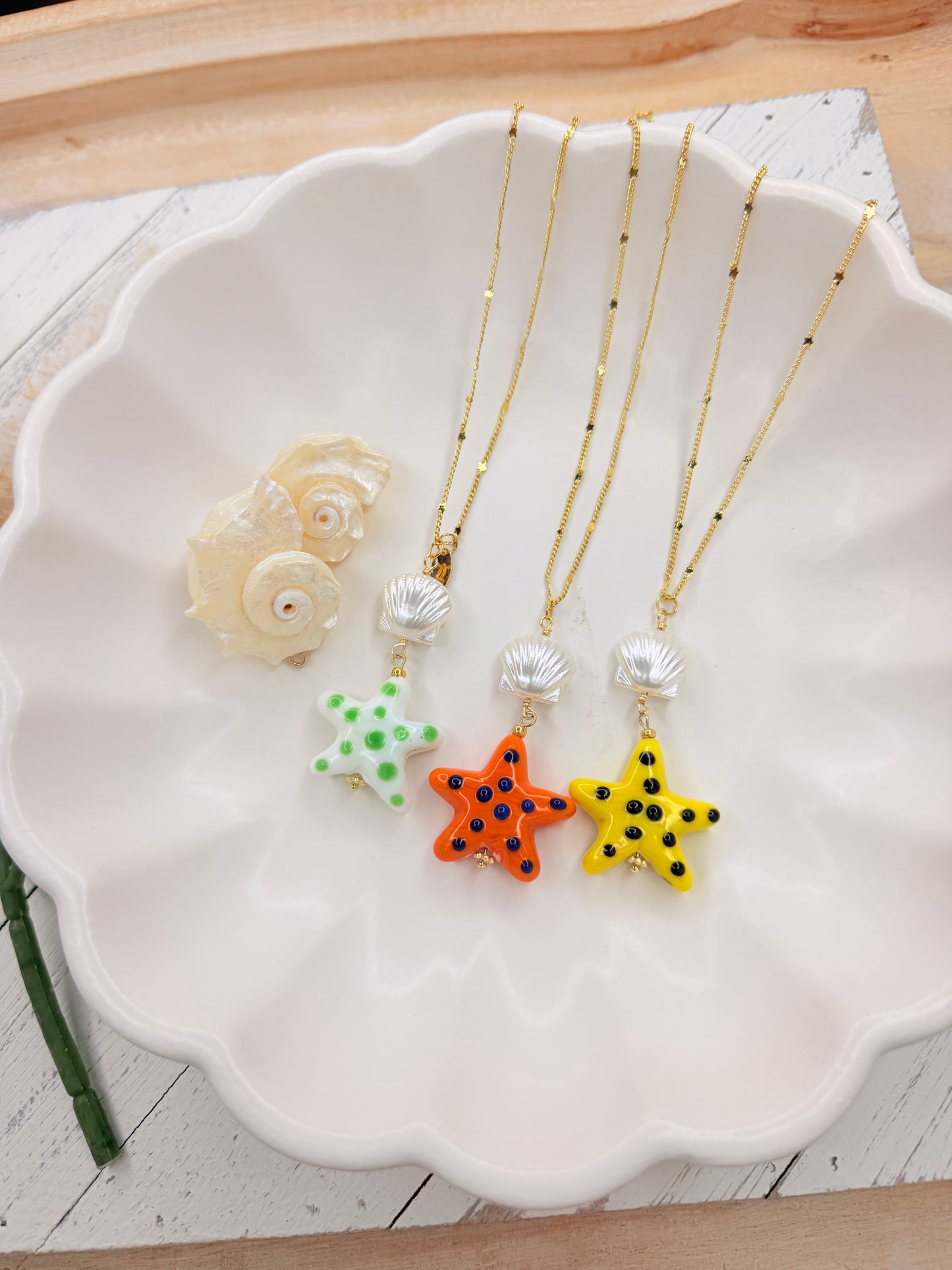 Sea pearl star necklace