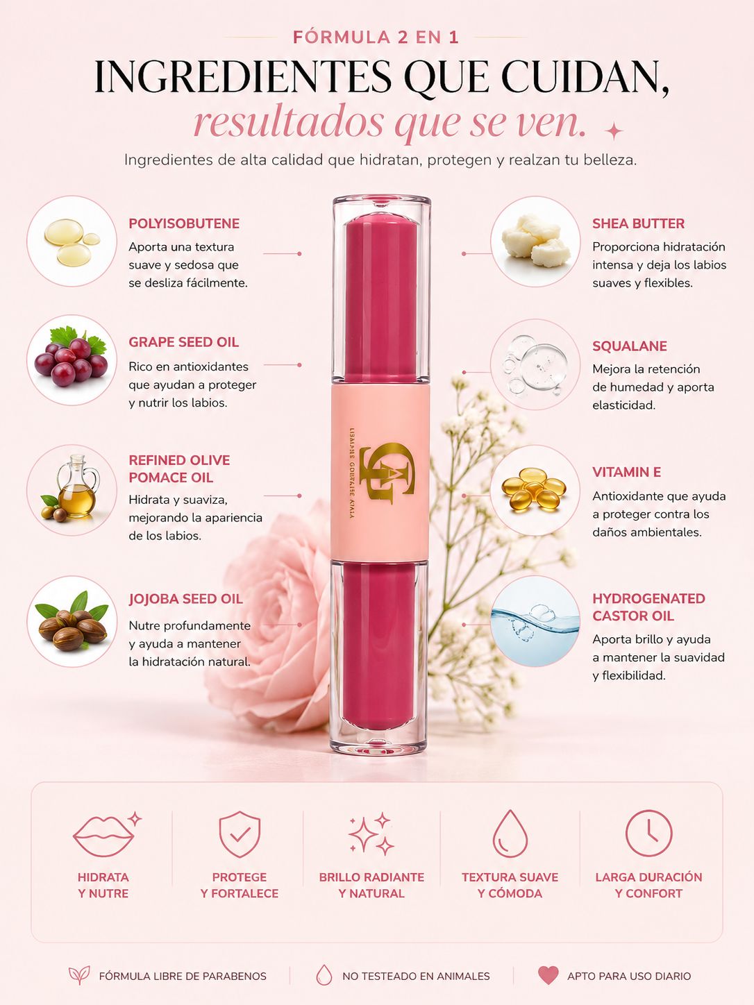 ✨ Labial 2 en 1 Gloss + Matte💋