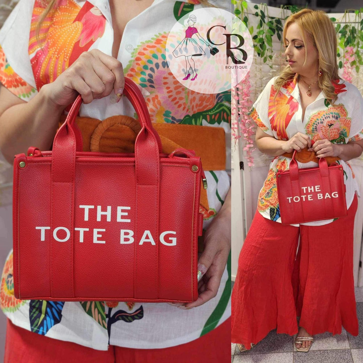 Red Tote Bag "Designer Inspo